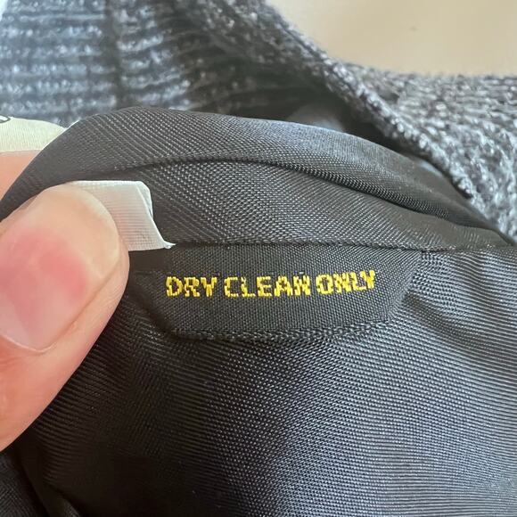 Vintage Augustus Wool Tweed Black & Gray Blazer Jacket Women's Size 14 Old Money - Picture 8 of 10